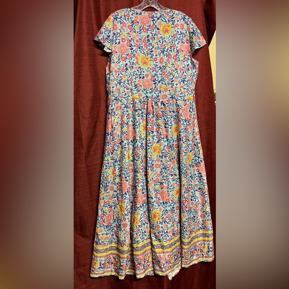 Blue floral tie in the front dress - Picture 2 of 4